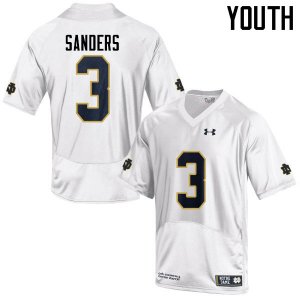 Notre Dame Fighting Irish Youth C.J. Sanders #3 White Under Armour Authentic Stitched College NCAA Football Jersey JWX0199DB